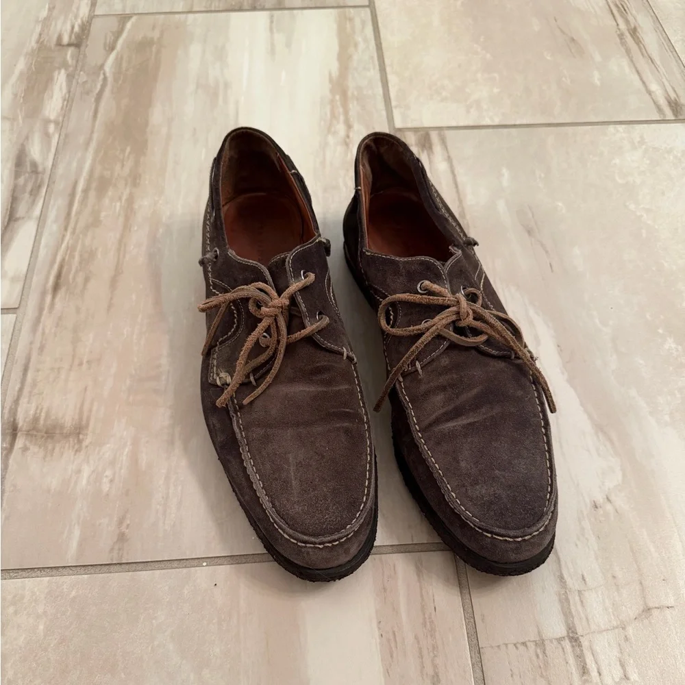 Men's John Varvatos vintage Brown Suede Shoes boat shoes